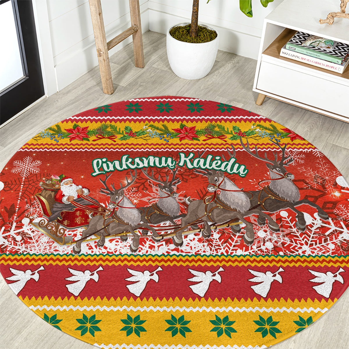 custom-lithuania-christmas-round-carpet-lietuva-santa-claus-with-reindeer