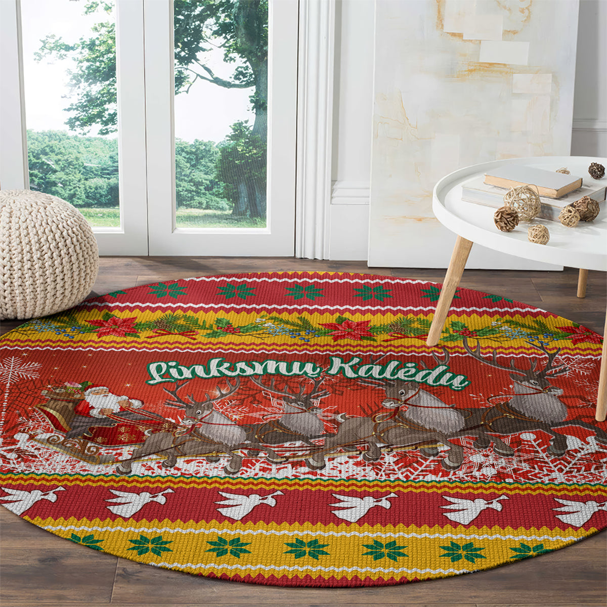 custom-lithuania-christmas-round-carpet-lietuva-santa-claus-with-reindeer