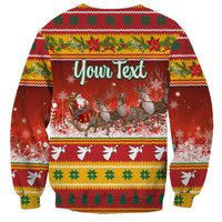 Custom Lithuania Christmas Sweatshirt Lietuva Santa Claus With Reindeer - Wonder Print Shop