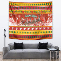 Custom Lithuania Christmas Tapestry Lietuva Santa Claus With Reindeer - Wonder Print Shop
