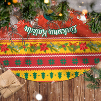 Lithuania Christmas Tree Skirt Lietuva Santa Claus With Reindeer - Wonder Print Shop