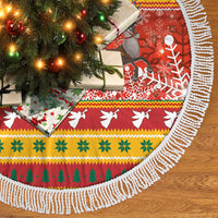 Lithuania Christmas Tree Skirt Lietuva Santa Claus With Reindeer - Wonder Print Shop