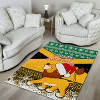 Custom Jamaica Christmas Area Rug Jumieka Santa Lion - Wonder Print Shop