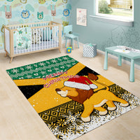 Custom Jamaica Christmas Area Rug Jumieka Santa Lion - Wonder Print Shop