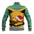 Custom Jamaica Christmas Baseball Jacket Jumieka Santa Lion - Wonder Print Shop