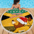 Custom Jamaica Christmas Beach Blanket Jumieka Santa Lion - Wonder Print Shop