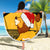 Custom Jamaica Christmas Beach Blanket Jumieka Santa Lion - Wonder Print Shop