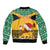 Custom Jamaica Christmas Bomber Jacket Jumieka Santa Lion - Wonder Print Shop