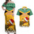 Custom Jamaica Christmas Couples Matching Off Shoulder Maxi Dress and Hawaiian Shirt Jumieka Santa Lion - Wonder Print Shop