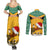Custom Jamaica Christmas Couples Matching Summer Maxi Dress and Long Sleeve Button Shirt Jumieka Santa Lion - Wonder Print Shop