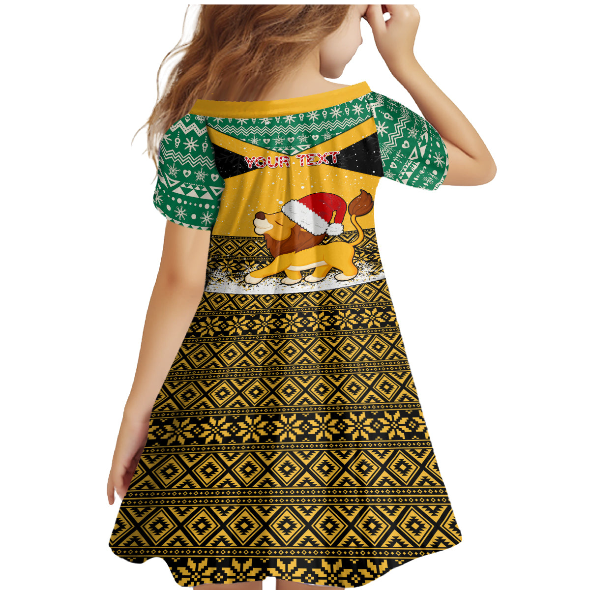 Custom Jamaica Christmas Family Matching Mermaid Dress and Hawaiian Shirt Jumieka Santa Lion - Wonder Print Shop