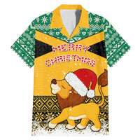 Custom Jamaica Christmas Family Matching Mermaid Dress and Hawaiian Shirt Jumieka Santa Lion - Wonder Print Shop