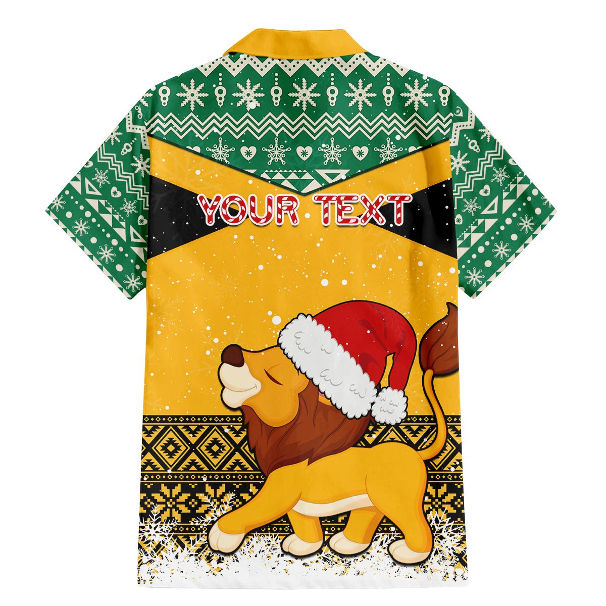 Custom Jamaica Christmas Family Matching Mermaid Dress and Hawaiian Shirt Jumieka Santa Lion - Wonder Print Shop