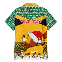 Custom Jamaica Christmas Family Matching Mermaid Dress and Hawaiian Shirt Jumieka Santa Lion - Wonder Print Shop