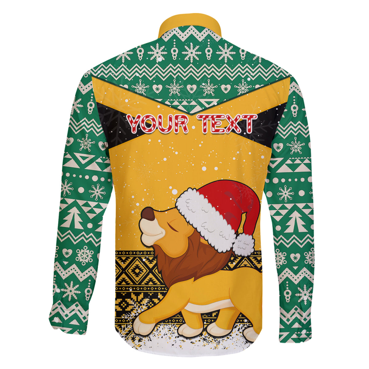 Custom Jamaica Christmas Family Matching Off Shoulder Maxi Dress and Hawaiian Shirt Jumieka Santa Lion - Wonder Print Shop