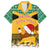 Custom Jamaica Christmas Family Matching Off Shoulder Short Dress and Hawaiian Shirt Jumieka Santa Lion - Wonder Print Shop