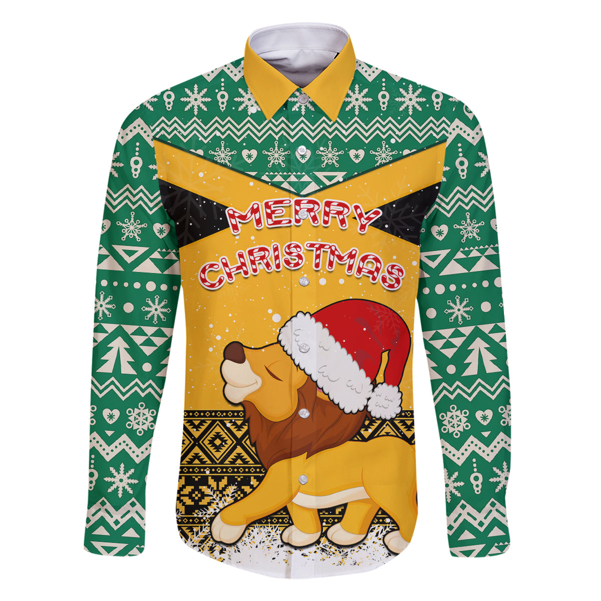 Custom Jamaica Christmas Family Matching Off Shoulder Short Dress and Hawaiian Shirt Jumieka Santa Lion - Wonder Print Shop