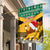Custom Jamaica Christmas Garden Flag Jumieka Santa Lion - Wonder Print Shop