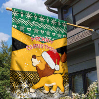 Custom Jamaica Christmas Garden Flag Jumieka Santa Lion - Wonder Print Shop