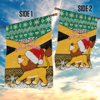 Custom Jamaica Christmas Garden Flag Jumieka Santa Lion - Wonder Print Shop