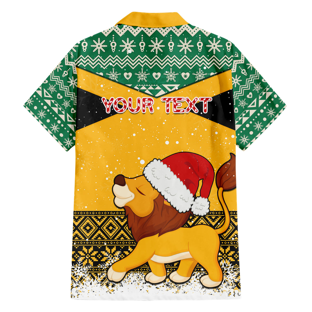 Custom Jamaica Christmas Hawaiian Shirt Jumieka Santa Lion - Wonder Print Shop