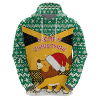Custom Jamaica Christmas Hoodie Jumieka Santa Lion - Wonder Print Shop