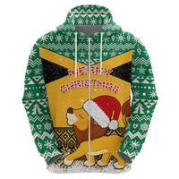 Custom Jamaica Christmas Hoodie Jumieka Santa Lion - Wonder Print Shop
