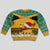 Custom Jamaica Christmas Kid Ugly Christmas Sweater Jumieka Santa Lion - Wonder Print Shop