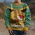 Custom Jamaica Christmas Kid Ugly Christmas Sweater Jumieka Santa Lion - Wonder Print Shop