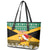 Custom Jamaica Christmas Leather Tote Bag Jumieka Santa Lion - Wonder Print Shop