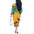 Custom Jamaica Christmas Off The Shoulder Long Sleeve Dress Jumieka Santa Lion - Wonder Print Shop