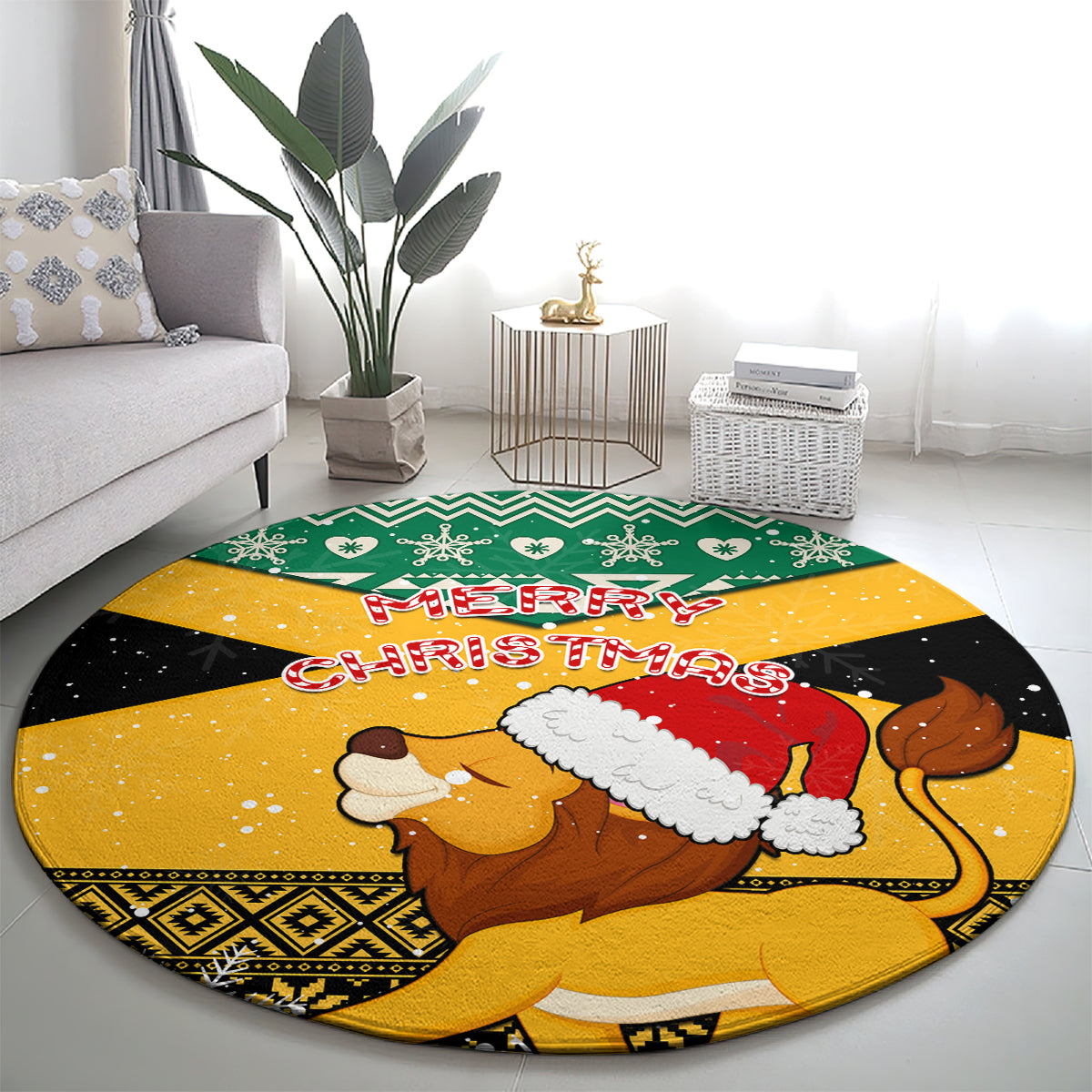 custom-jamaica-christmas-round-carpet-jumieka-santa-lion