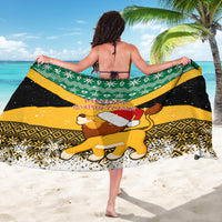 Custom Jamaica Christmas Sarong Jumieka Santa Lion - Wonder Print Shop
