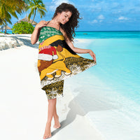 Custom Jamaica Christmas Sarong Jumieka Santa Lion - Wonder Print Shop