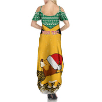 Custom Jamaica Christmas Summer Maxi Dress Jumieka Santa Lion - Wonder Print Shop