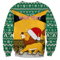 Custom Jamaica Christmas Sweatshirt Jumieka Santa Lion - Wonder Print Shop