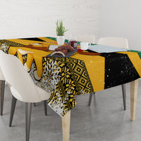 Custom Jamaica Christmas Tablecloth Jumieka Santa Lion - Wonder Print Shop