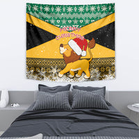 Custom Jamaica Christmas Tapestry Jumieka Santa Lion - Wonder Print Shop