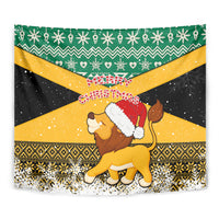 Custom Jamaica Christmas Tapestry Jumieka Santa Lion - Wonder Print Shop