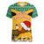 Custom Jamaica Christmas Women V Neck T Shirt Jumieka Santa Lion - Wonder Print Shop