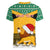 Custom Jamaica Christmas Women V Neck T Shirt Jumieka Santa Lion - Wonder Print Shop