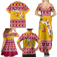 Florida Christmas Family Matching Summer Maxi Dress and Hawaiian Shirt Santa Claus Florida Map With Orange - Wonder Print Shop