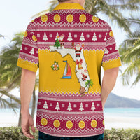 Florida Christmas Hawaiian Shirt Santa Claus Florida Map With Orange - Wonder Print Shop