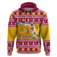 Florida Christmas Hoodie Santa Claus Florida Map With Orange - Wonder Print Shop