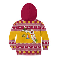 Florida Christmas Kid Hoodie Santa Claus Florida Map With Orange - Wonder Print Shop