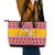 Florida Christmas Leather Tote Bag Santa Claus Florida Map With Orange - Wonder Print Shop