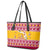 Florida Christmas Leather Tote Bag Santa Claus Florida Map With Orange - Wonder Print Shop