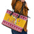 Florida Christmas Leather Tote Bag Santa Claus Florida Map With Orange - Wonder Print Shop