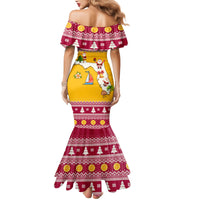 Florida Christmas Mermaid Dress Santa Claus Florida Map With Orange - Wonder Print Shop