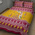 Florida Christmas Quilt Bed Set Santa Claus Florida Map With Orange - Wonder Print Shop